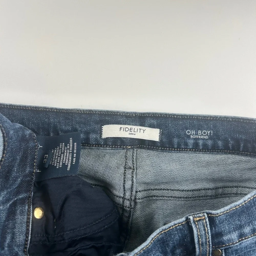Fidelity Denim Men's 33x30 Oh Boy Boyfriend Jeans Dark Wash Stretch Relaxed Fit